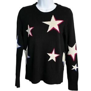Banana Republic Black Italian Merino Blend Star Sweater Women's‎ XS Pullover